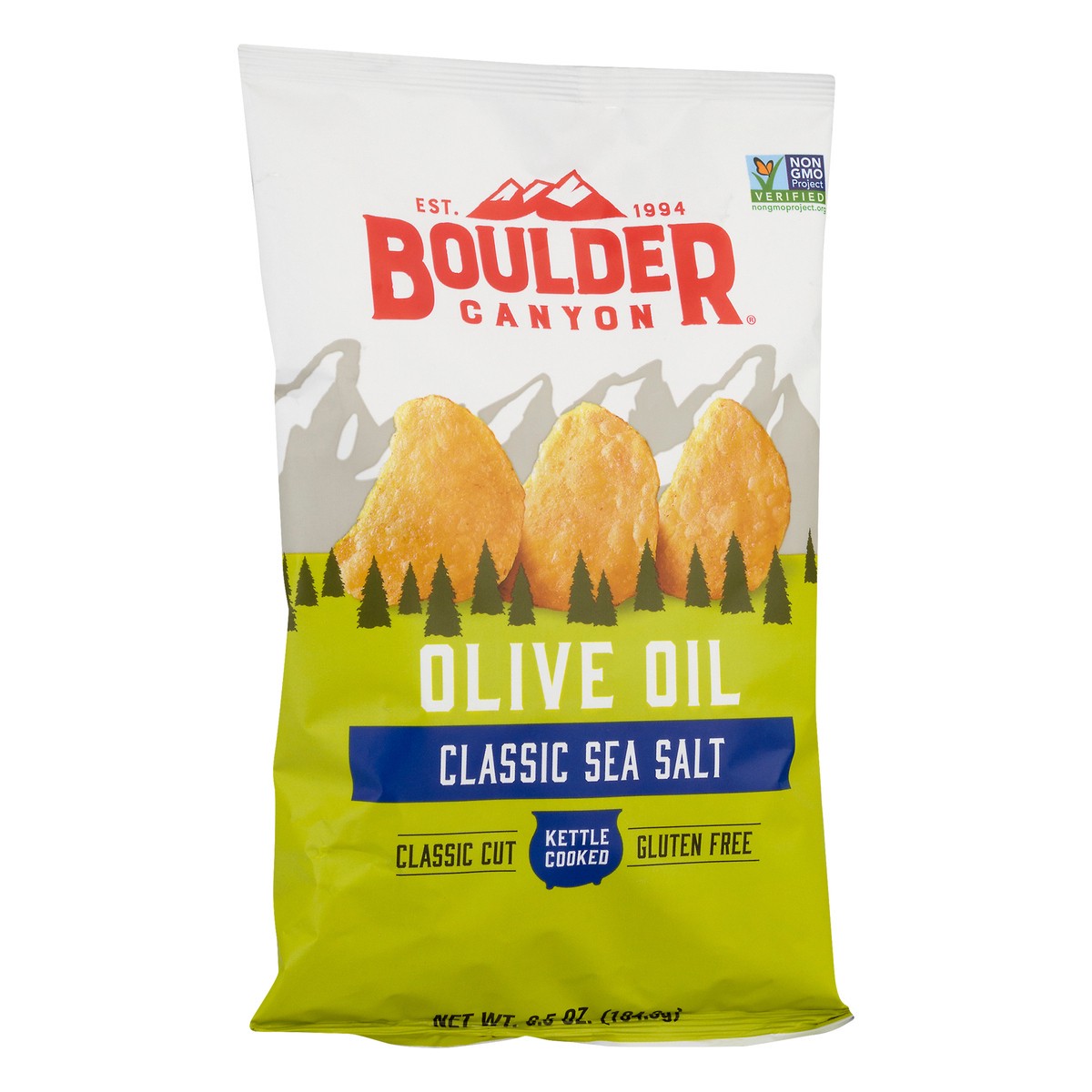 slide 3 of 12, Boulder Canyon Olive Oil Classic Sea Salt Kettle Cooked Potato Chips, 6.5 oz