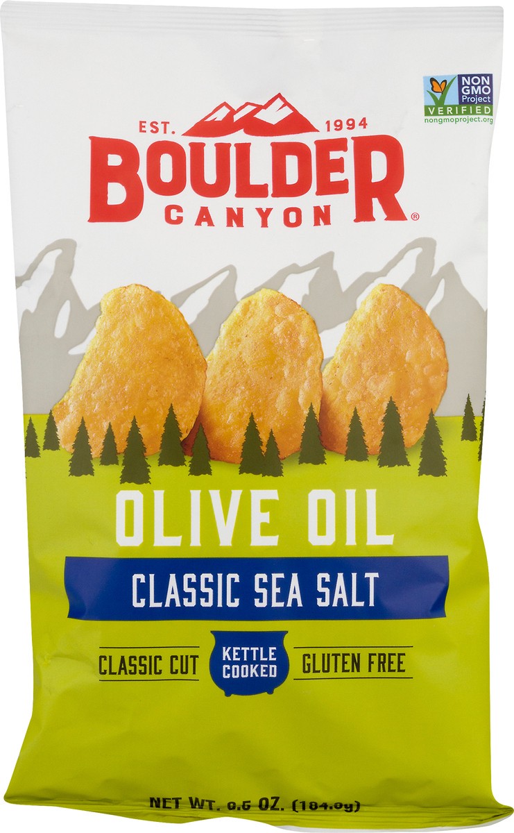 slide 11 of 12, Boulder Canyon Olive Oil Classic Sea Salt Kettle Cooked Potato Chips, 6.5 oz