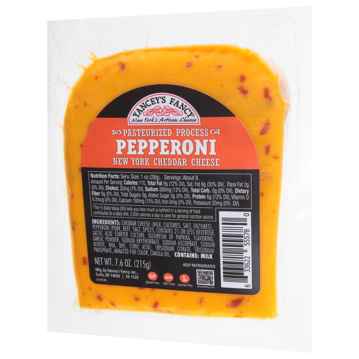 slide 13 of 14, Yancey's Fancy New York Cheddar Pepperoni Cheese 7.6 oz, 7.6 oz