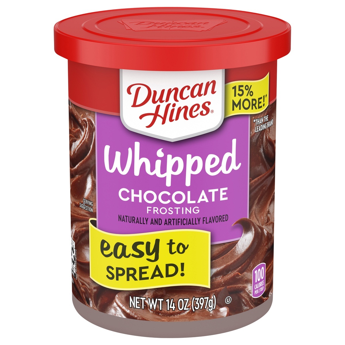 slide 1 of 4, Duncan Hines Whipped Chocolate Frosting, 14 OZ, 