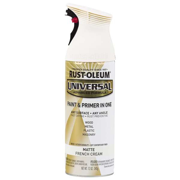 slide 1 of 1, Rust-Oleum Universal Matte Paint & Primer in One Spray Paint - 282816, French Cream, 11 oz