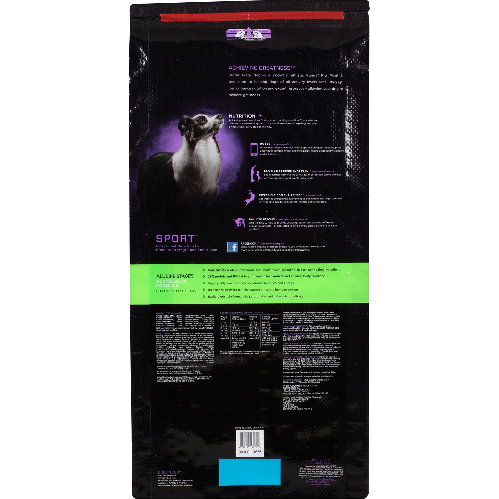 slide 7 of 9, Purina Pro Plan Dry Dog Food, SPORT Active 26/16 Formula, 37.50 lb