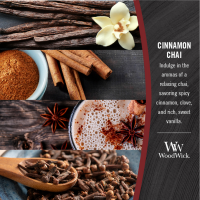 slide 5 of 9, Woodwick Candle Medium Jar Cinnamon Chai, 10.5 oz