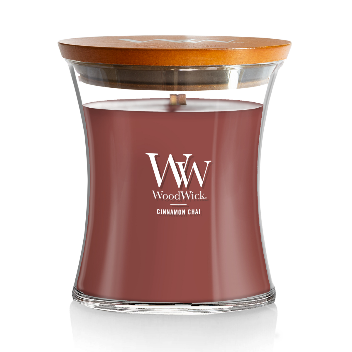 slide 1 of 9, Woodwick Candle Medium Jar Cinnamon Chai, 10.5 oz