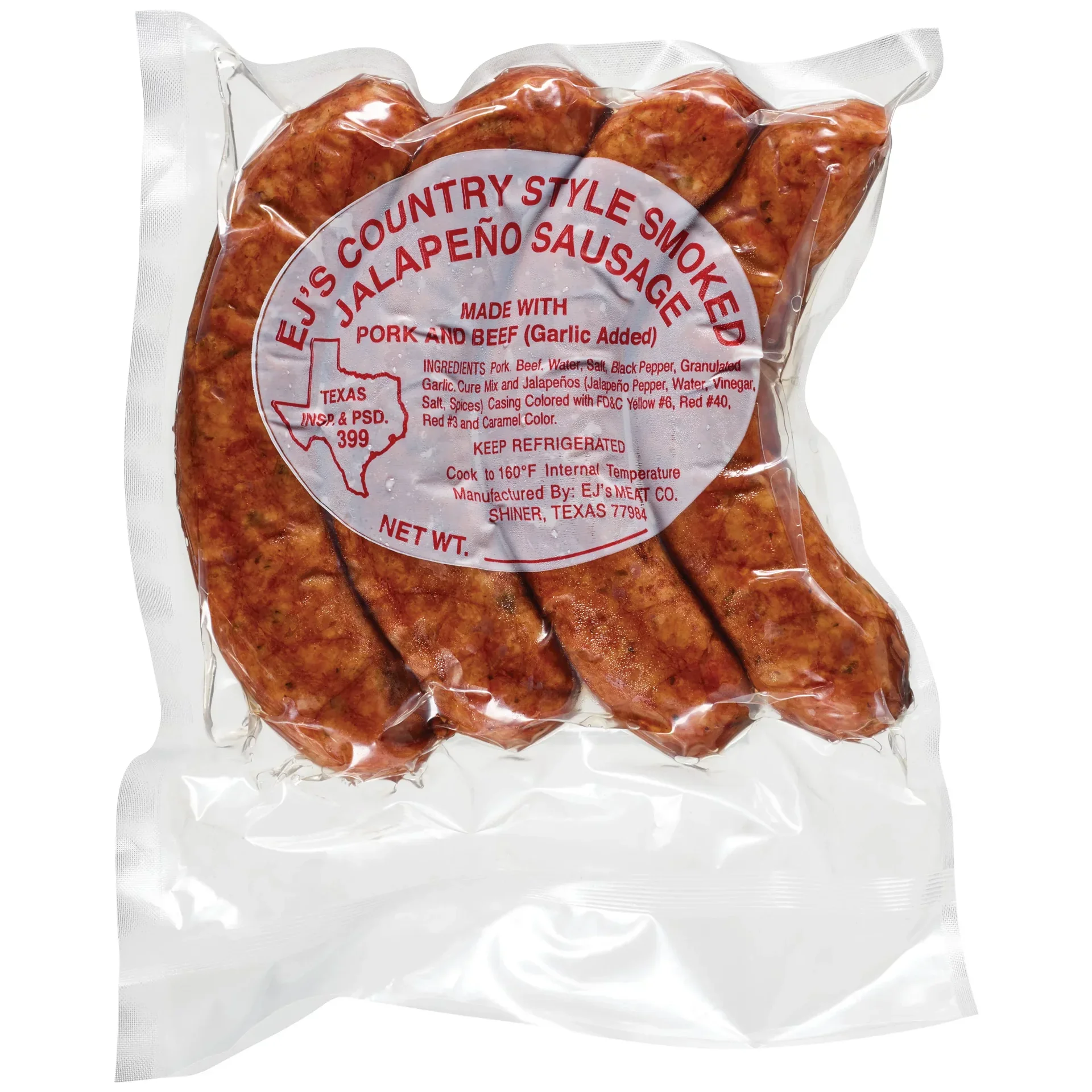 slide 1 of 1, EJ's Country Style Smoked Sausage - Jalapeno, 4 ct