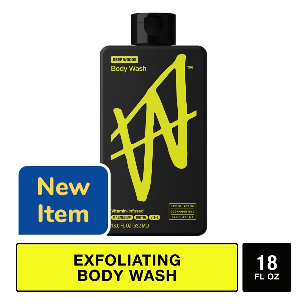 slide 1 of 6, W™ Body Wash Deep Woods Exfoliating Vitamin-Infused, 18 fl oz