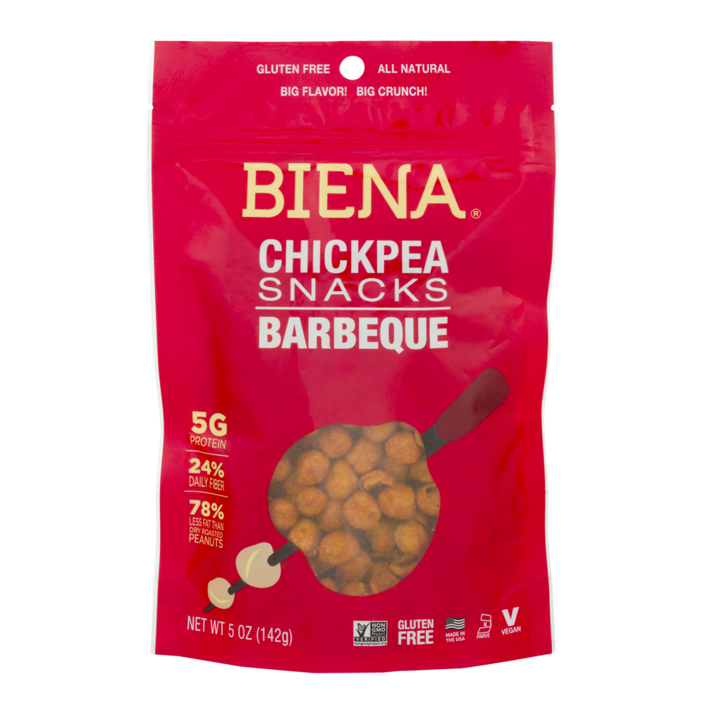 slide 1 of 1, Biena Barbeque Chickpea Snacks, 5 oz