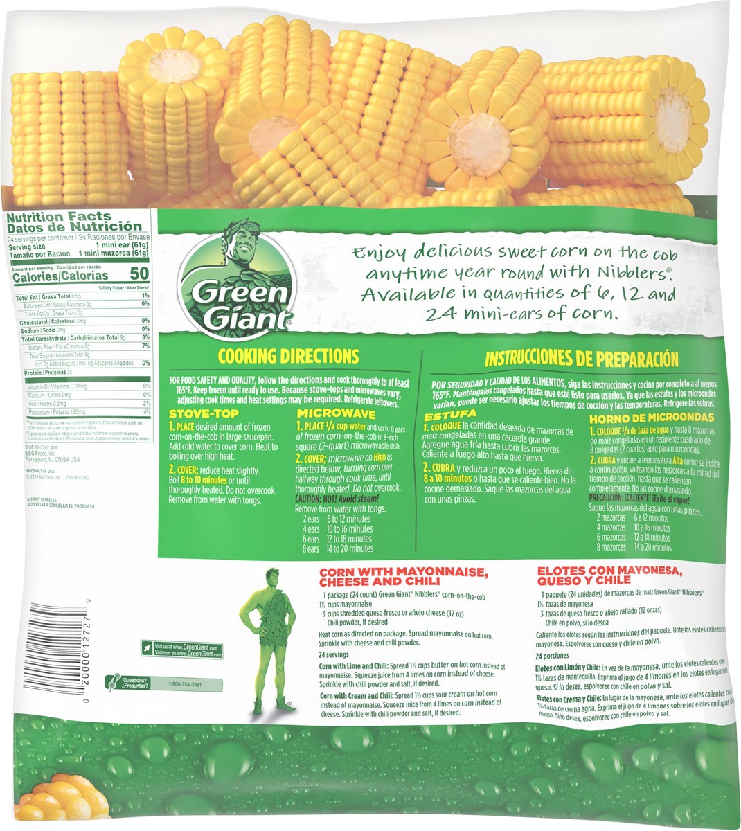 slide 4 of 11, Green Giant Nibblers Corn on the Cob, 24 Ct (Frozen), 24 ct