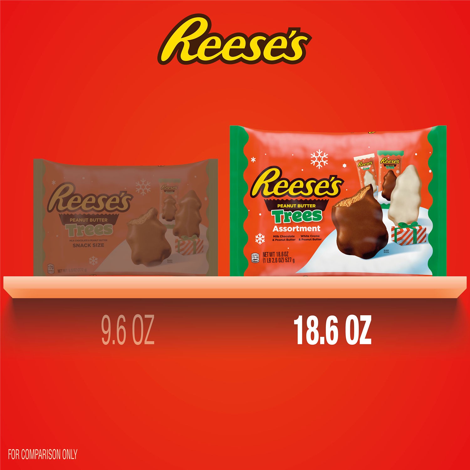 slide 3 of 8, Reese's Assorted Flavored Peanut Butter Trees, Christmas Candy Bag, 18.6 oz, 18.6 oz