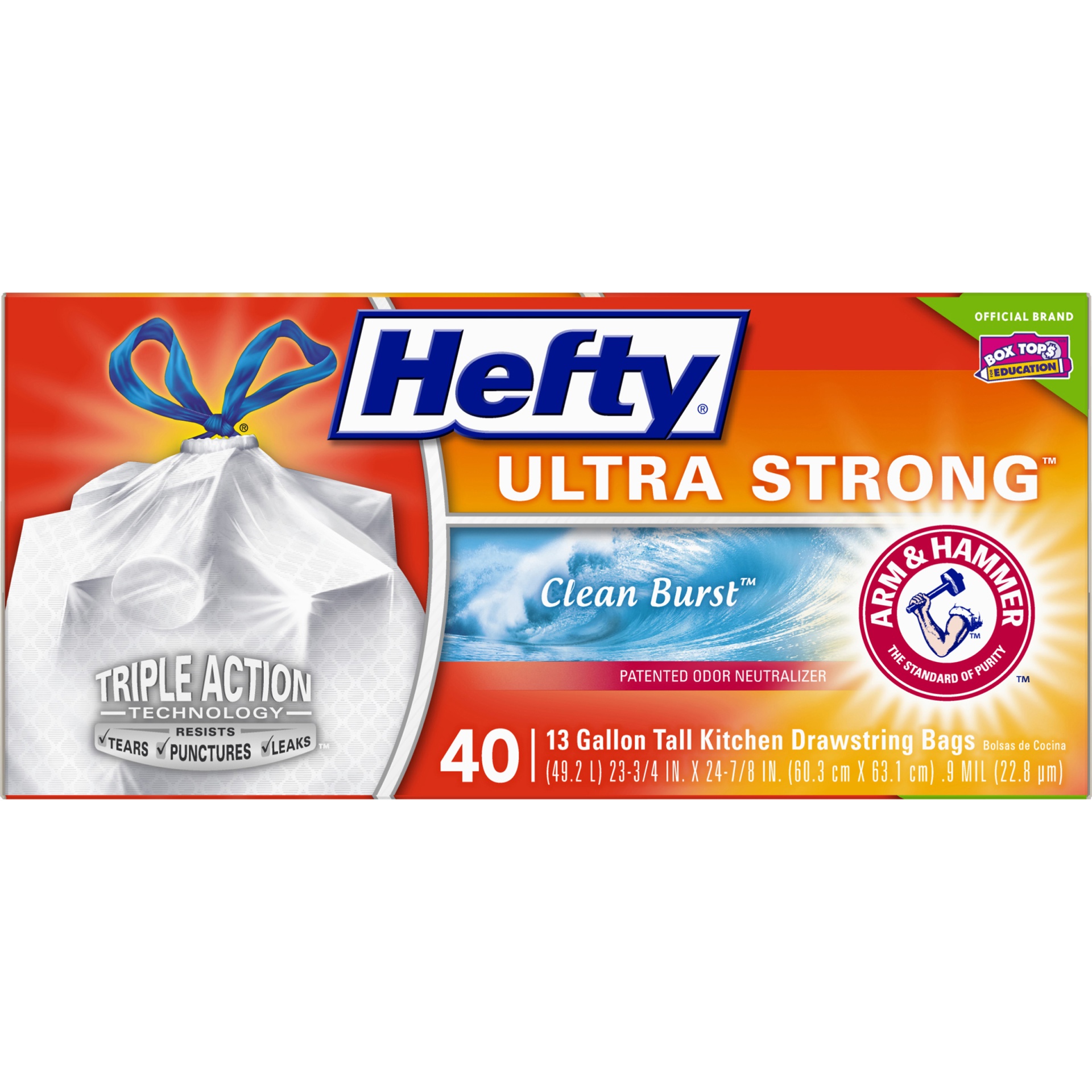 slide 5 of 6, Hefty Ultra Clean Burst Bag, 40 ct