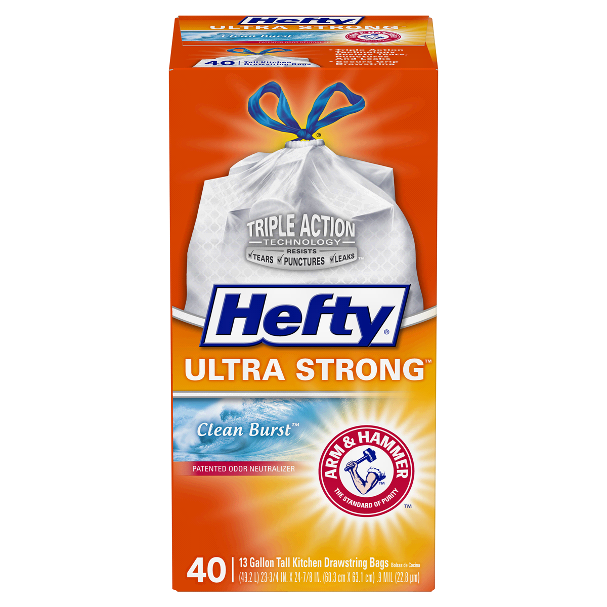 slide 1 of 6, Hefty Ultra Clean Burst Bag, 40 ct