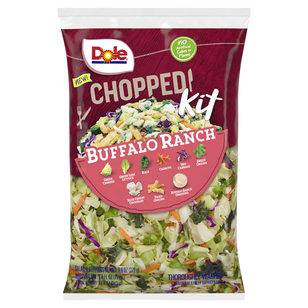 slide 1 of 1, Dole Chopped Buffalo Ranch Salad Kit, 12.1 oz