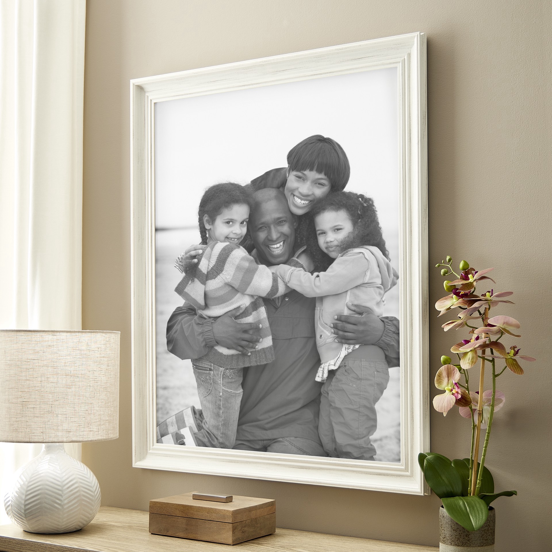 slide 4 of 4, Home White Distressed Catalina Frame By Studio Decor, 24 in x 30 in