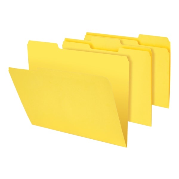 slide 1 of 2, Office Depot Brand Heavy-Duty File Folders, 3/4'' Expansion, Letter Size, Yellow, Pack Of 18 Folders, 18 ct