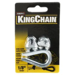 Mibro KingChain 1/8" Aircraft Cable Accessory Kit - 2 Wire Rope Clips & 1 Thimble
