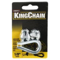 Mibro KingChain 1/8" Aircraft Cable Accessory Kit - 2 Wire Rope Clips & 1 Thimble