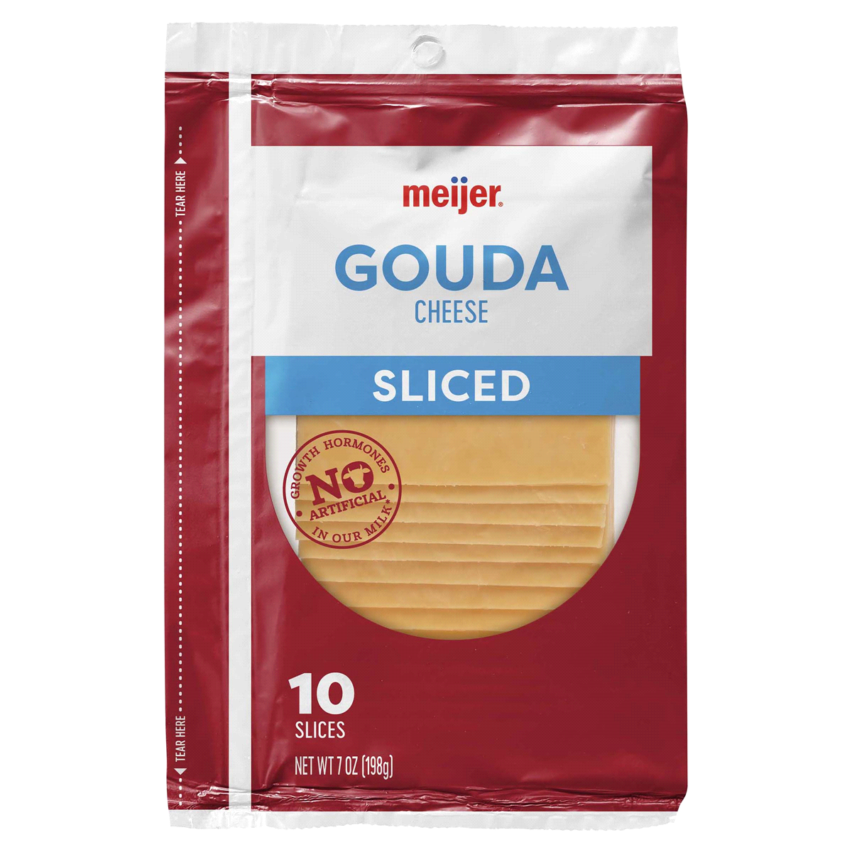 slide 1 of 2, Meijer Sliced Gouda Cheese, 7 oz