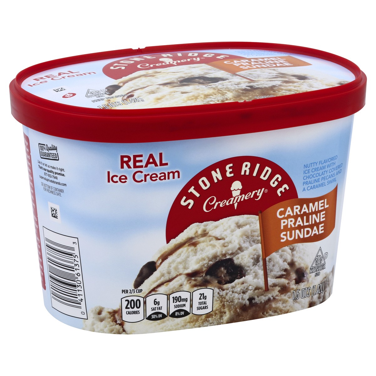 slide 2 of 5, Stone Ridge Creamery Caramel Praline Ice Cream Sundae, 48 fl oz