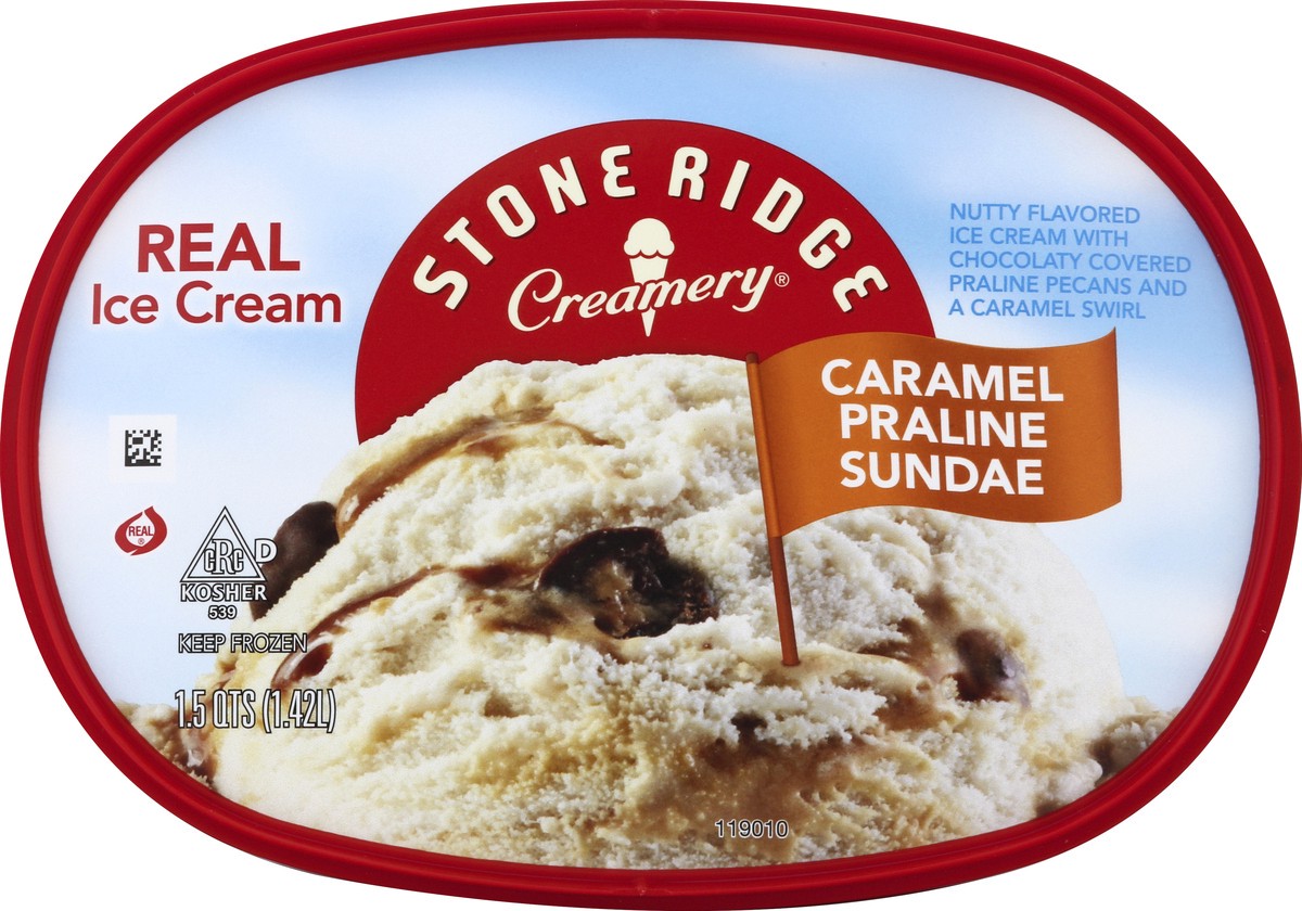 slide 3 of 5, Stone Ridge Creamery Caramel Praline Ice Cream Sundae, 48 fl oz