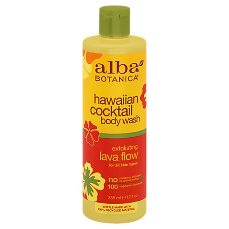 slide 1 of 1, Alba Botanica Hawaiian Cocktail Body Wash Exfoliating Lava Flow, 12 fl oz