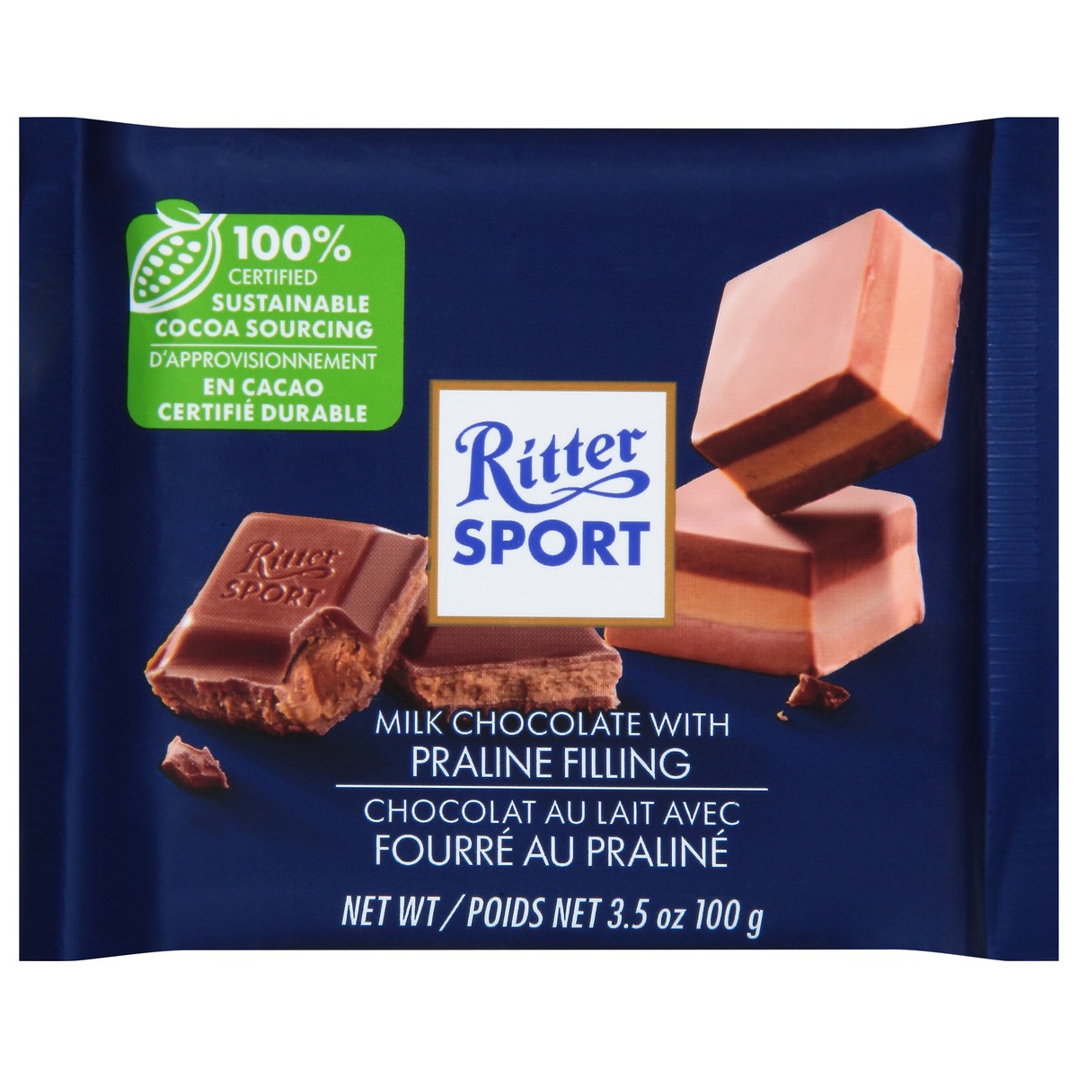 slide 1 of 1, Ritterspor Milk Chocolate Bar With Praline Filling, 3.5 oz