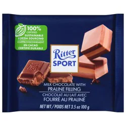Ritter Sport Milk Chocolate with Praline Filling 3.5 oz
