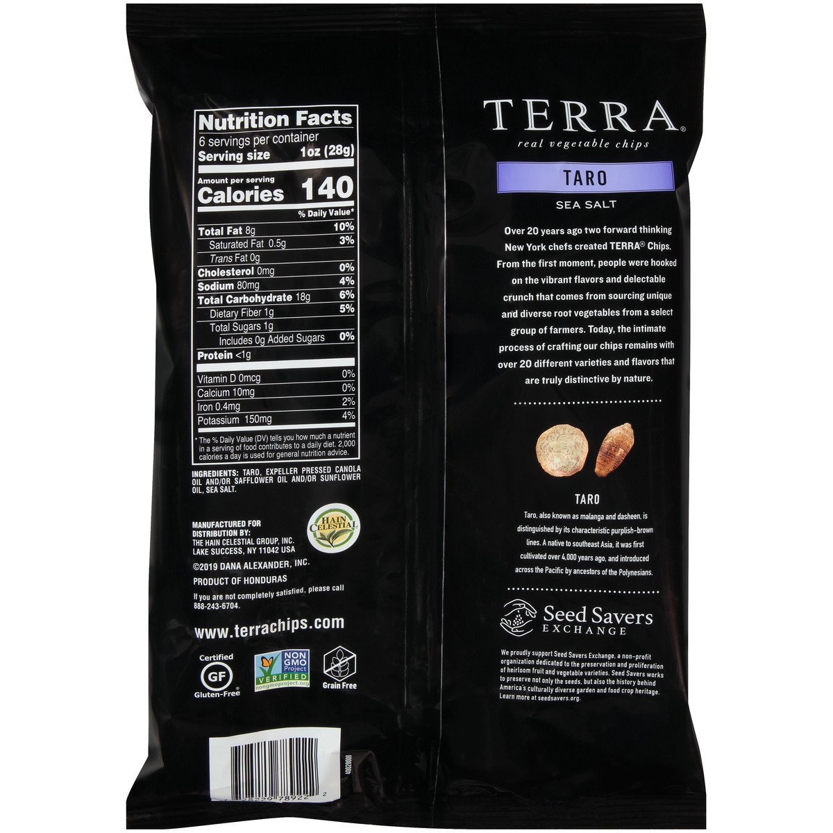 slide 5 of 9, Terra Taro Real Vegetable Chips 6 oz. Bag, 6 oz