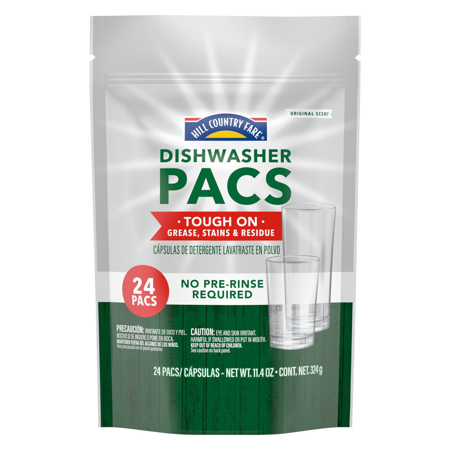 slide 1 of 1, Hill Country Fare Original Scent Dishwasher Detergent Pacs, 24 ct