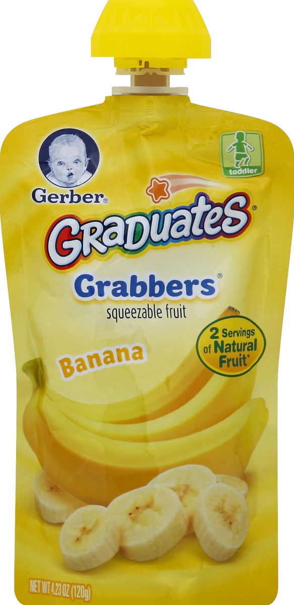 slide 2 of 2, Gerber Grabbers Fruit Squeezable Puree, Banana, 4.23 oz