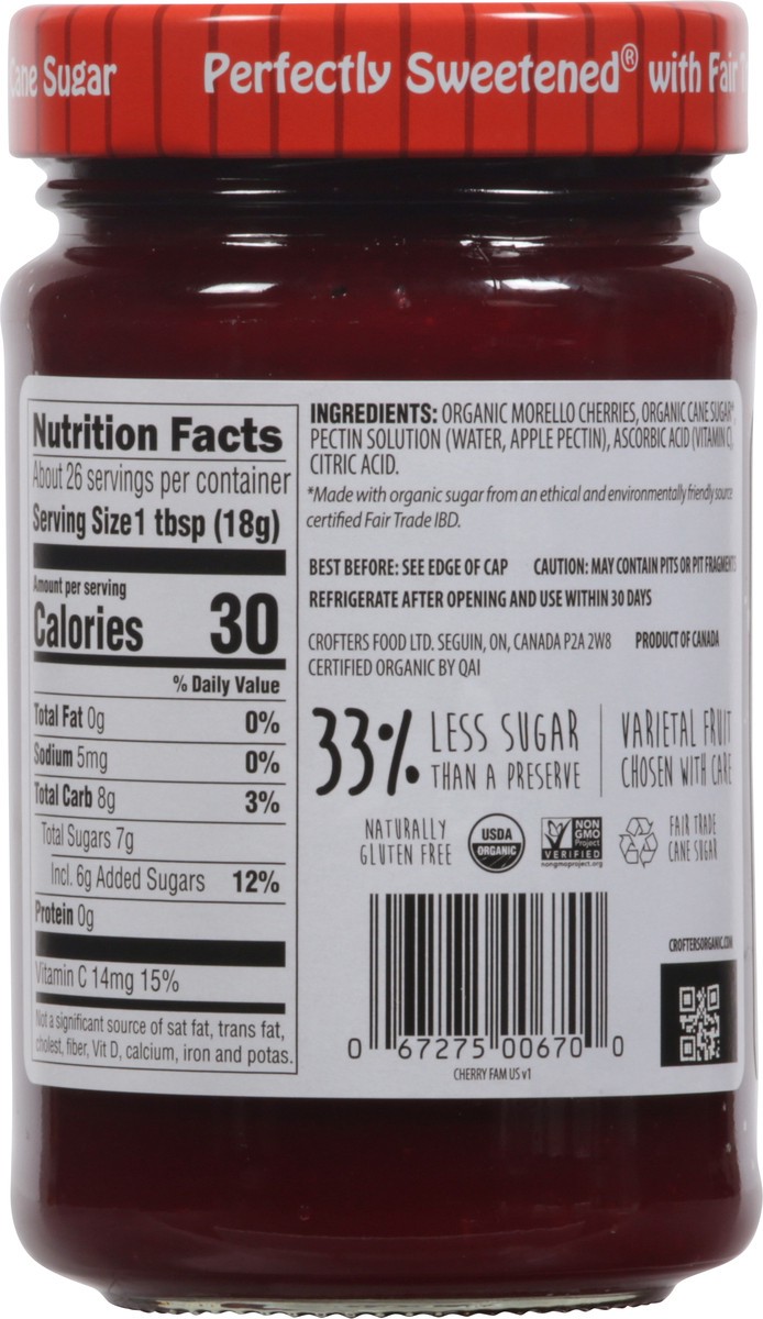 slide 2 of 9, Crofter's Organic Morello Cherry Premium Spread 16.5 oz, 1 ct