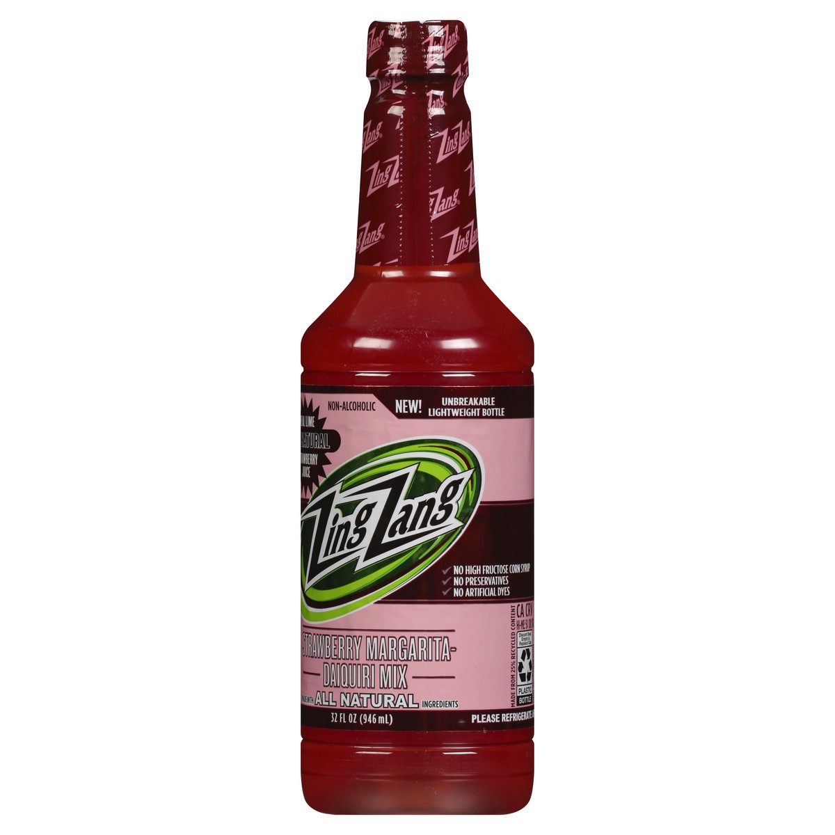 slide 8 of 9, Zing Zang Amazing Strawberry Margarita-Daiquiri Mix, Non-Alcoholic Cocktail Mixer, 32 Fl Oz Bottle, 32 fl oz