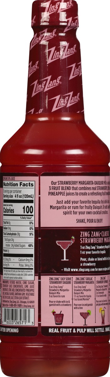 slide 3 of 9, Zing Zang Amazing Strawberry Margarita-Daiquiri Mix, Non-Alcoholic Cocktail Mixer, 32 Fl Oz Bottle, 32 fl oz