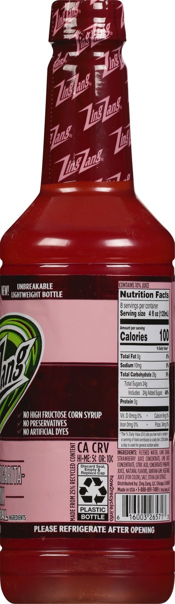 slide 5 of 9, Zing Zang Amazing Strawberry Margarita-Daiquiri Mix, Non-Alcoholic Cocktail Mixer, 32 Fl Oz Bottle, 32 fl oz