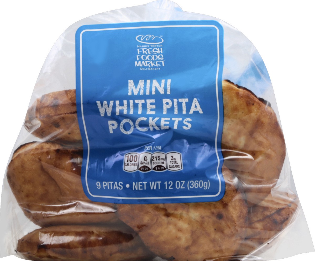 slide 5 of 5, Harris Teeter Fresh Foods Market Mini White Pita Pockets, 14 oz