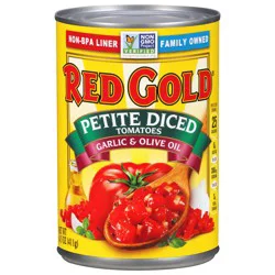 Red Gold Petite Diced Tomatoes with Garlic & Olive Oil - 14.5 oz