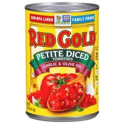 Red Gold Petite Diced Tomatoes with Garlic & Olive Oil - 14.5 oz