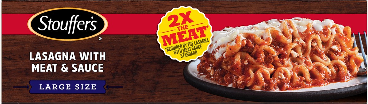slide 3 of 8, Stouffer's Large Size Lasagna with Meat and Sauce Frozen Meal, 19 oz