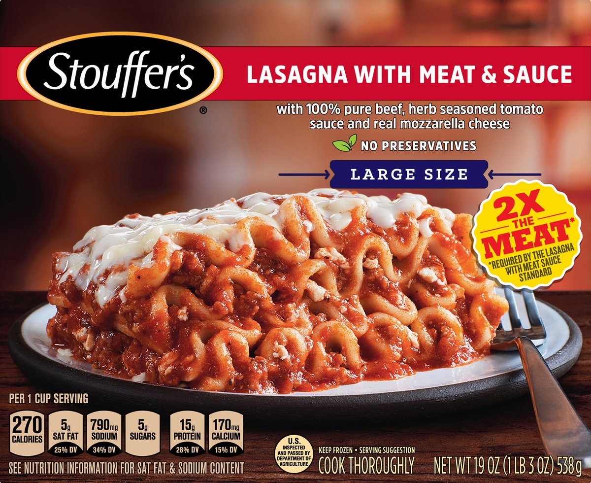 slide 9 of 10, Stouffer's Lasagna With Meat Sauce, 19 oz