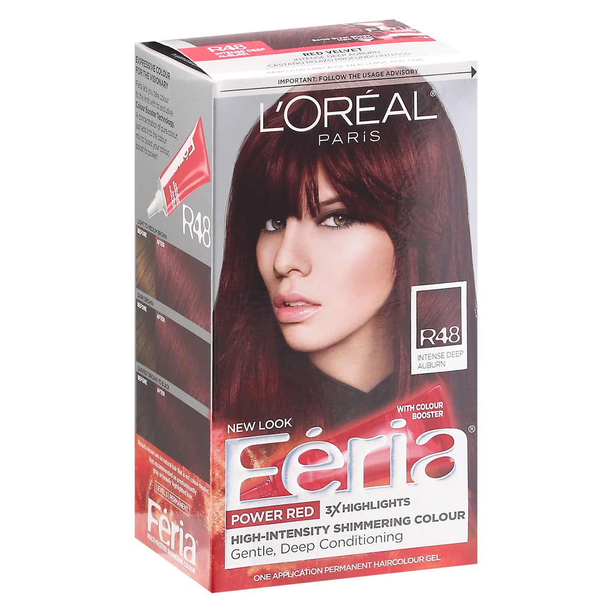 slide 1 of 11, L'Oréal Fería Intense Deep Auburn R48 Permanent Haircolour Gel 1 ea, 1 ct