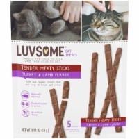 slide 1 of 1, Luvsome Tender Meaty Sticks Turkey & Lamb Flavored Cat Treats, 5 ct; 0.88 oz