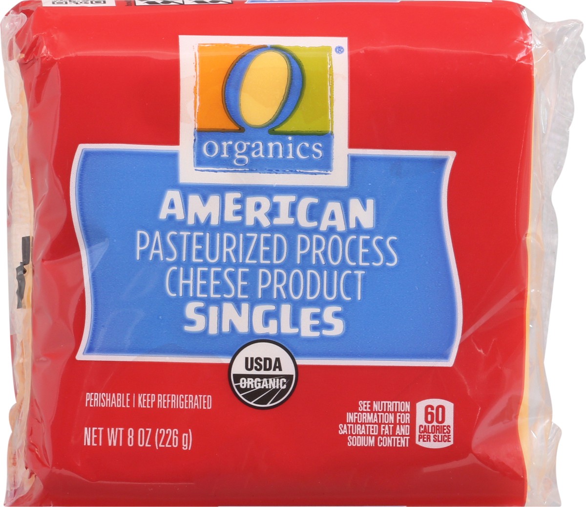 slide 5 of 10, O Organics American Singles Pasteurized Process Cheese, 8 oz