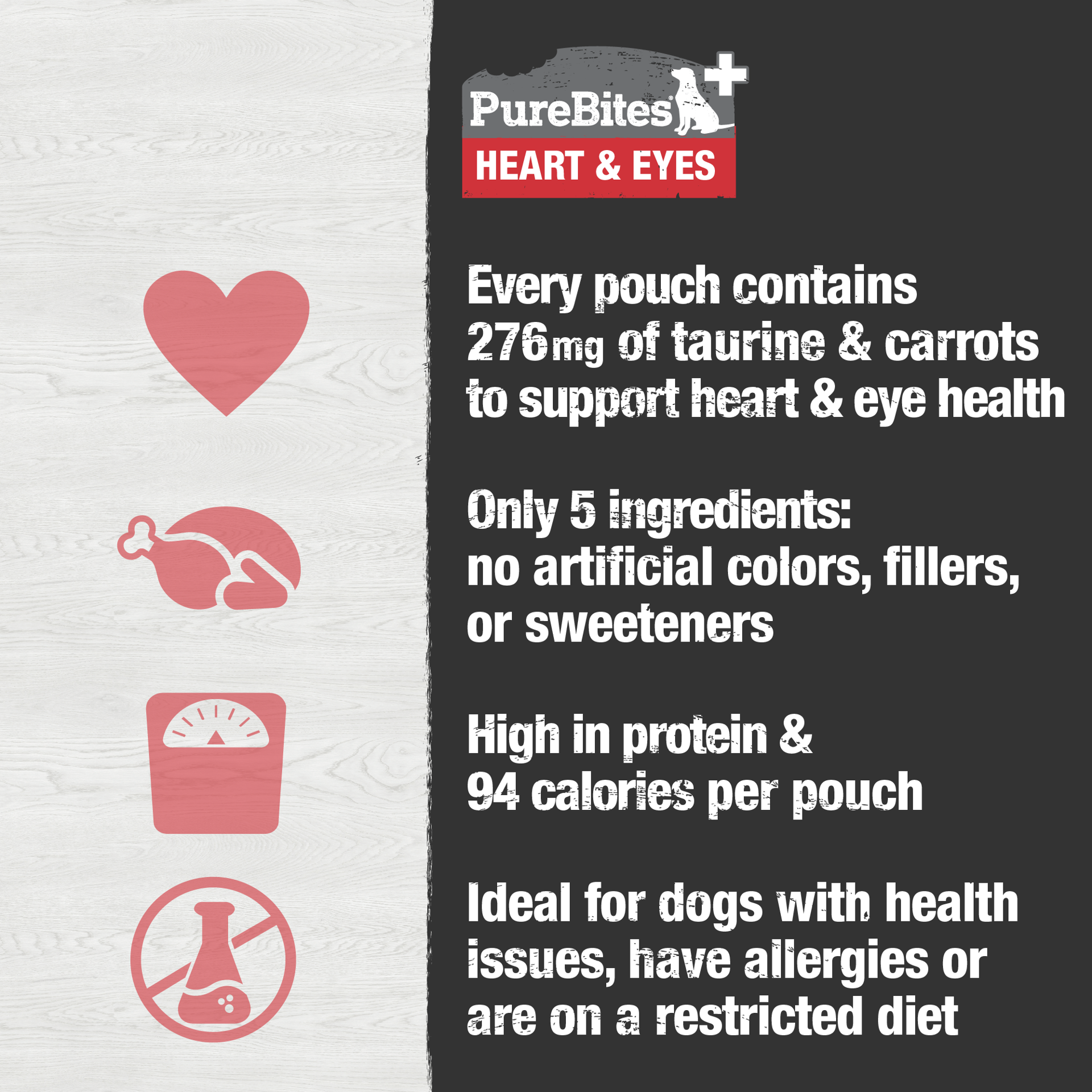 slide 3 of 5, PureBites Plus Squeezables Dog Treat • Topper 71g | Heart & Eyes | 5 Ingredients | Case of 15, 71 g