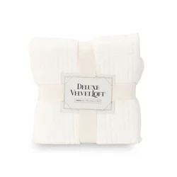 Berkshire Blanket Grid Dobby Velvetloft - 50 in x 70 in - Cloud Dancer