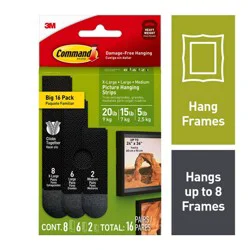 3M Command Black Picture Hanging Strips Mixed Pack
