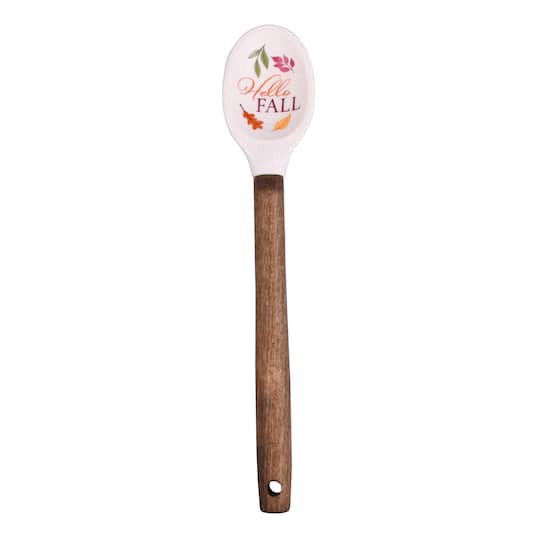 slide 1 of 4, Mini Hello Fall Spoon By Makery, 8 in