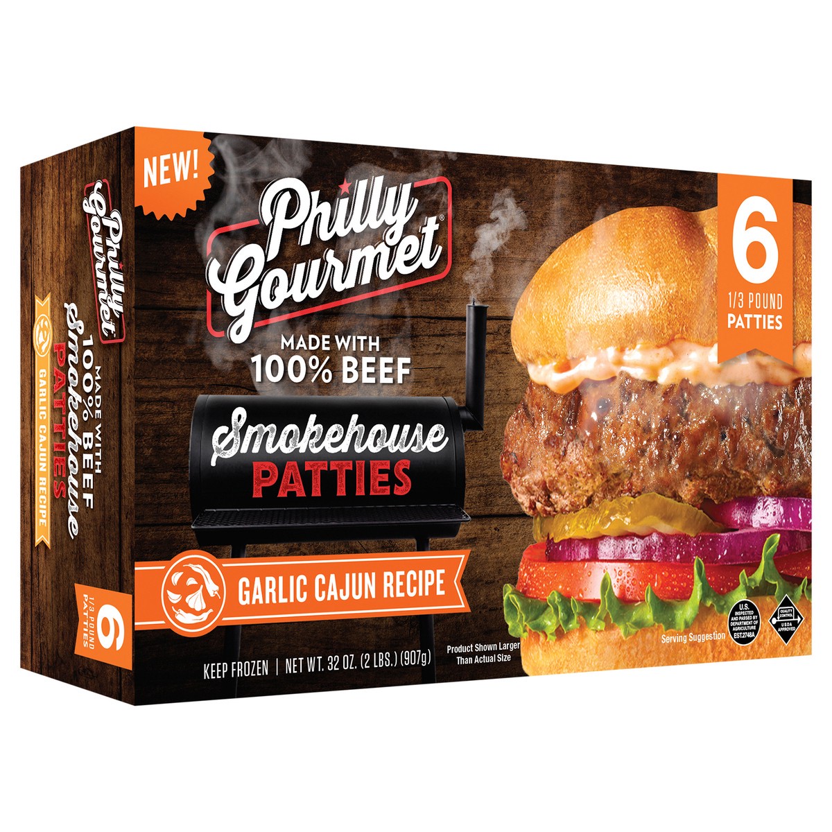 slide 2 of 8, Philly Gourmet Smokehouse Patties 6 - 0.33 lb Patties, 6 ct