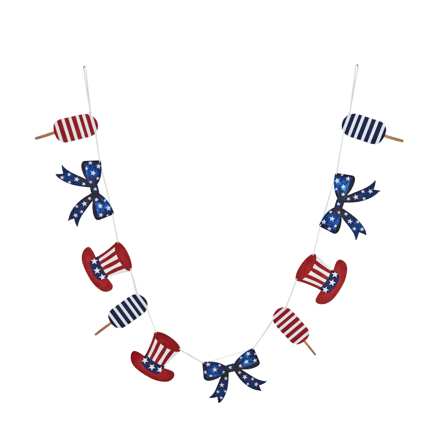 slide 1 of 2, Meijer Corporate Seasonal Americana Fabric Popsicles Garland, 6.63