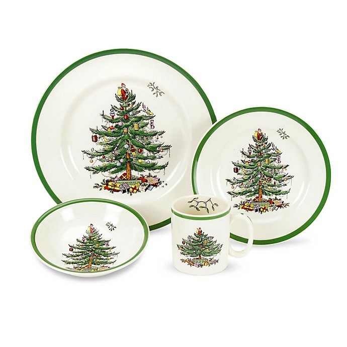 slide 1 of 2, Spode Christmas Tree Place Setting, 4 ct