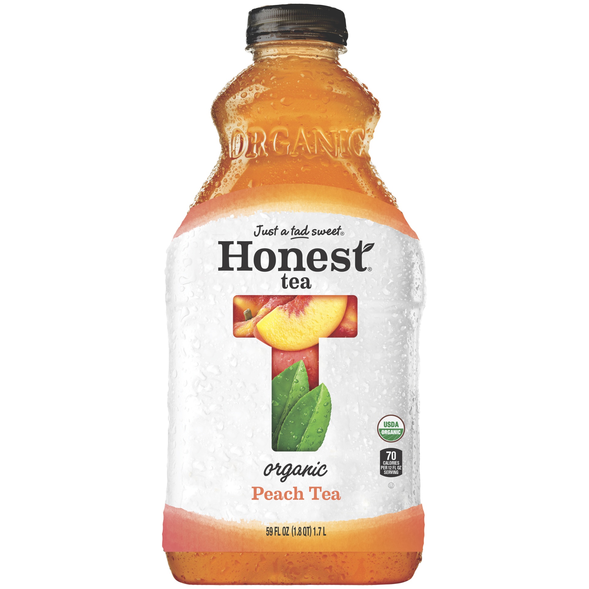 slide 1 of 4, Honest Tea Organic Fair Trade Peach Tea Gluten Free, 59 fl oz