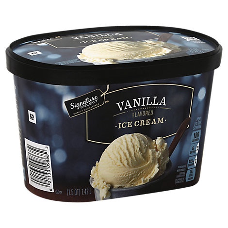 slide 1 of 1, Signature Select Ice Cream Vanilla, 1.5 qt